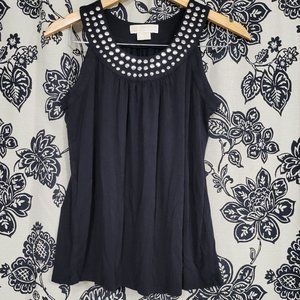 MICHAEL Michael Kors Rivet Collar Black Tank Size Small